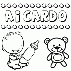 Nome Aicardo para pintar. Desenhos de todos os nomes para colorir