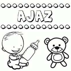 Nome Ajaz para pintar. Desenhos de todos os nomes para colorir