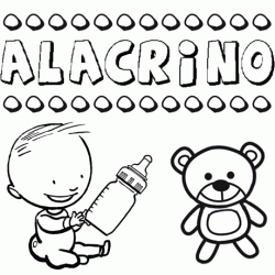 Nome Alacrino para pintar. Desenhos de todos os nomes para colorir