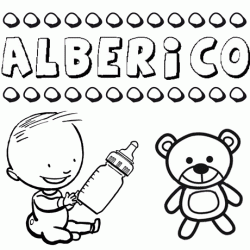 Nome Alberico para pintar. Desenhos de todos os nomes para colorir