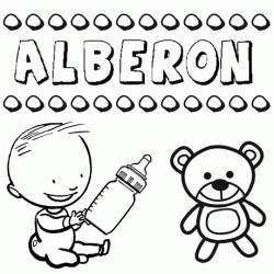 Nome Alberón para pintar. Desenhos de todos os nomes para colorir