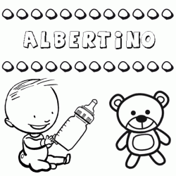 Nome Albertino para pintar. Desenhos de todos os nomes para colorir