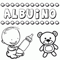 Nome Albuino para pintar. Desenhos de todos os nomes para colorir