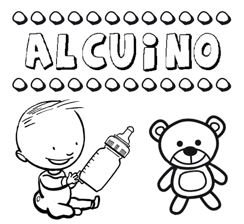 Nome Alcuino para pintar. Desenhos de todos os nomes para colorir