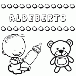Nome Aldeberto para pintar. Desenhos de todos os nomes para colorir
