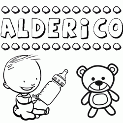 Nome Alderico para pintar. Desenhos de todos os nomes para colorir