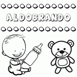 Nome Aldobrando para pintar. Desenhos de todos os nomes para colorir