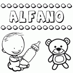 Nome Alfano para pintar. Desenhos de todos os nomes para colorir