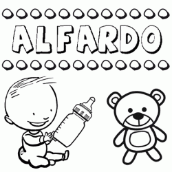 Nome Alfardo para pintar. Desenhos de todos os nomes para colorir