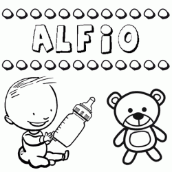 Nome Alfio para pintar. Desenhos de todos os nomes para colorir