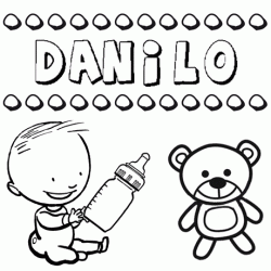 Nome Danilo para pintar. Desenhos de todos os nomes para colorir