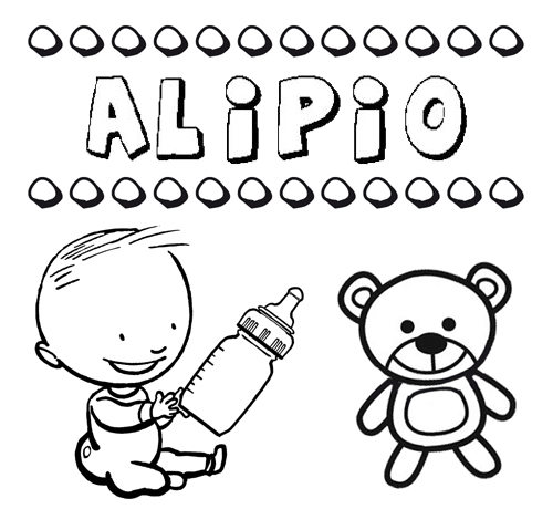 Nome Alipio para pintar. Desenhos de todos os nomes para colorir