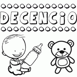 Nome Decencio para pintar. Desenhos de todos os nomes para colorir