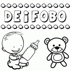 Nome Deífobo para pintar. Desenhos de todos os nomes para colorir