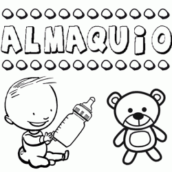 Nome Almaquio para pintar. Desenhos de todos os nomes para colorir