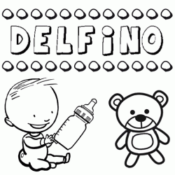 Nome Delfino para pintar. Desenhos de todos os nomes para colorir