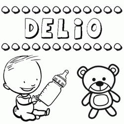 Nome Delio para pintar. Desenhos de todos os nomes para colorir