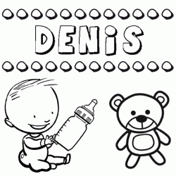 Nome Denís para pintar. Desenhos de todos os nomes para colorir