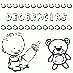 Nome Deogracias para pintar. Desenhos de todos os nomes para colorir