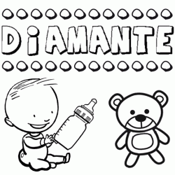 Nome Diamante para pintar. Desenhos de todos os nomes para colorir