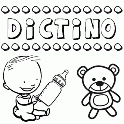 Nome Dictino para pintar. Desenhos de todos os nomes para colorir