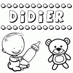Nome Didier para pintar. Desenhos de todos os nomes para colorir