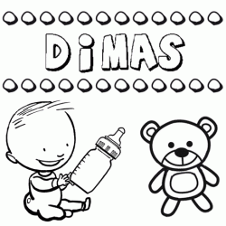Nome Dimas para pintar. Desenhos de todos os nomes para colorir