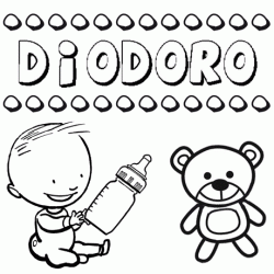 Nome Diodoro para pintar. Desenhos de todos os nomes para colorir