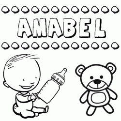 Nome Amabel para pintar. Desenhos de todos os nomes para colorir