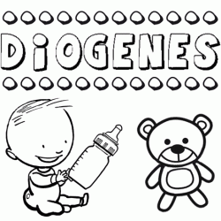 Nome Diógenes para pintar. Desenhos de todos os nomes para colorir