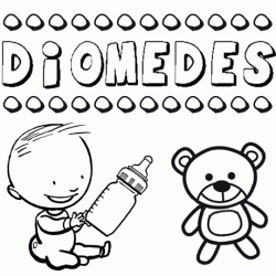 Nome Diomedes para pintar. Desenhos de todos os nomes para colorir