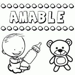 Nome Amable para pintar. Desenhos de todos os nomes para colorir