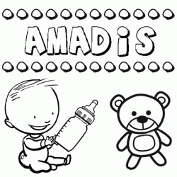 Nome Amadís para pintar. Desenhos de todos os nomes para colorir