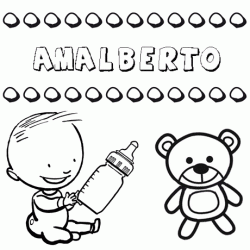 Nome Amalberto para pintar. Desenhos de todos os nomes para colorir