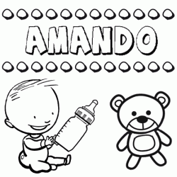 Nome Amando para pintar. Desenhos de todos os nomes para colorir