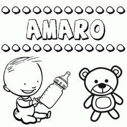Nome Amaro para pintar. Desenhos de todos os nomes para colorir