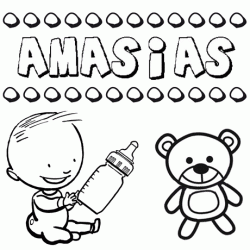Nome Amasías para pintar. Desenhos de todos os nomes para colorir
