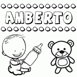 Nome Amberto para pintar. Desenhos de todos os nomes para colorir