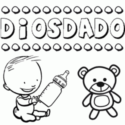 Nome Diosdado para pintar. Desenhos de todos os nomes para colorir