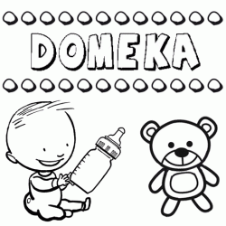 Nome Domeka para pintar. Desenhos de todos os nomes para colorir