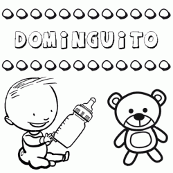 Nome Dominguito para pintar. Desenhos de todos os nomes para colorir