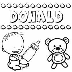 Nome Donald para pintar. Desenhos de todos os nomes para colorir