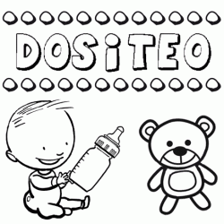 Nome Dositeo para pintar. Desenhos de todos os nomes para colorir