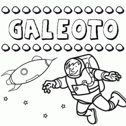 Nome Galeoto para pintar. Desenhos de todos os nomes para colorir