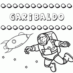Nome Garibaldo para pintar. Desenhos de todos os nomes para colorir