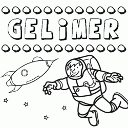 Nome Gelimer para pintar. Desenhos de todos os nomes para colorir