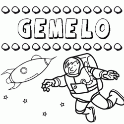 Nome Gemelo para pintar. Desenhos de todos os nomes para colorir
