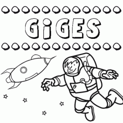 Nome Giges para pintar. Desenhos de todos os nomes para colorir