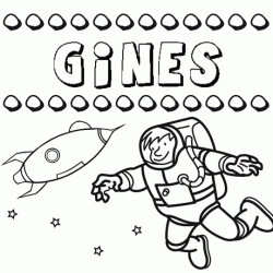 Nome Ginés para pintar. Desenhos de todos os nomes para colorir