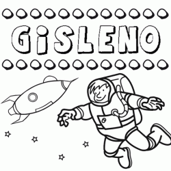 Nome Gisleno para pintar. Desenhos de todos os nomes para colorir